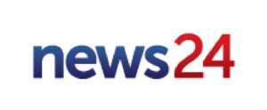 News24 logo, featuring 'news' in blue gradient and '24' in red gradient.