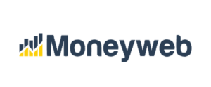 Moneyweb logo with a stylized bar chart icon in dark blue and yellow, depicting financial growth.